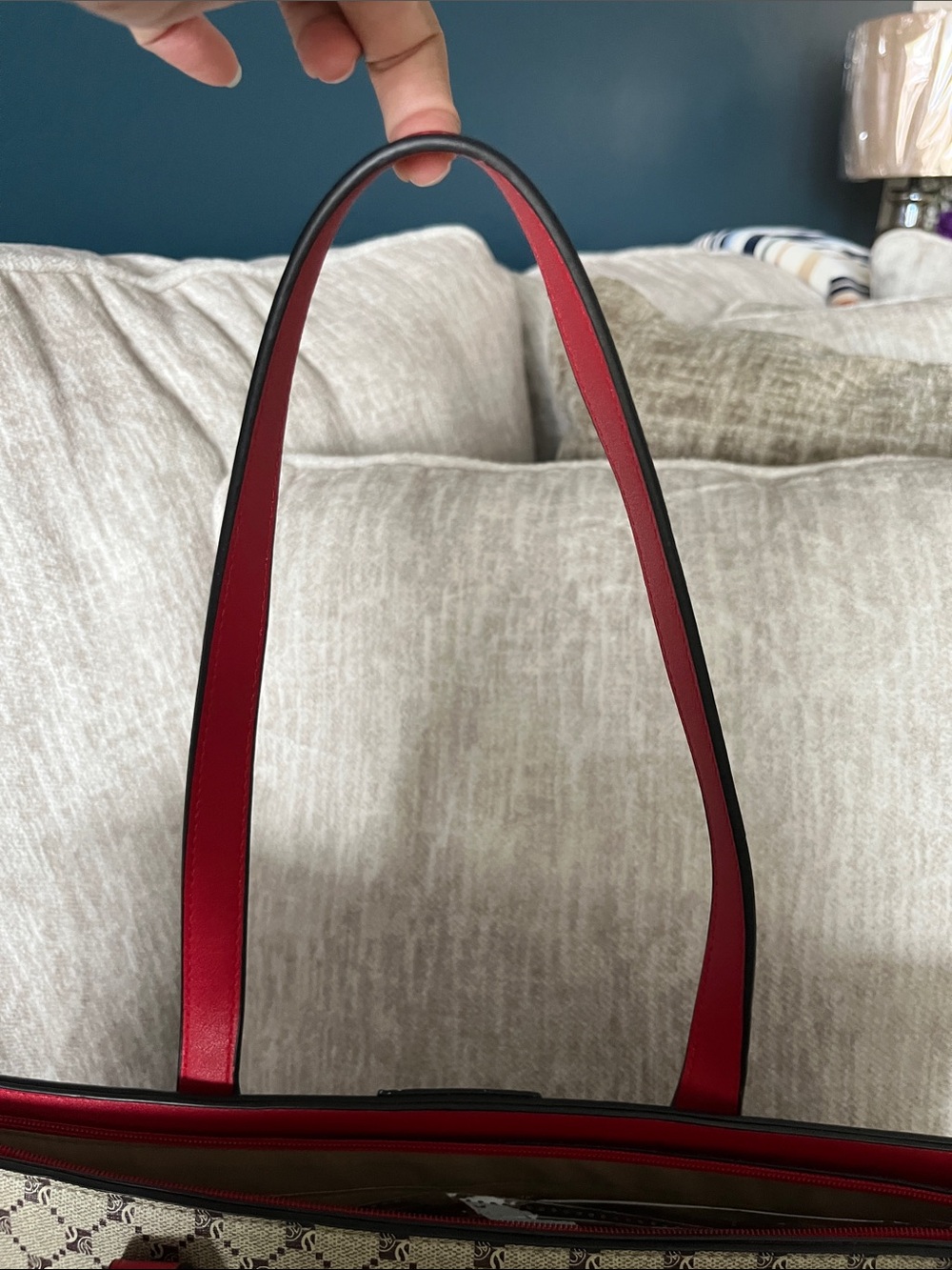 Bagallini | NWOT | Elegant Tan and Red Tote Bag Set - Picture 8 of 11